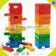 Wholesale 54 PCS children wooden building bricks game toy colorful kids stacking wooden building bricks game toy W13D154