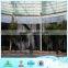 Glass water wall fountain, with digital logo or light