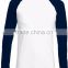 Plain Tunic T-shirts 60% Cotton 40% Polyester T-shirts fabric Long Sleeve Baseball Langarm T-Shirt Wholesale Custom