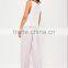 2017 Fashion Women Pajamas Set Printed Tank Top Logo Custom And White Purple Striped Satin Pants Elasticated
