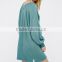 China factory Sexy Lace along deep v-neck Long Sleeve pullover dress