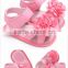 2017 New arrival Outdoor summer Pink infant foot wear breathable baby girls shoes sandals white kid flower shoes