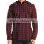 Top quality latest shirts design red black men flannel shirt