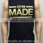 Men's 100% Natural Black Workout Vest Muscel Beast Gym Tee