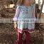 wholesale reindeer embroidery boutique kids christmas clothes