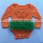 Trendy Halloween Newborn Baby Clothes Boutique Toddler Girls Cotton Orange Pumpkin Long Sleeves Rompers with Ruffles BR445