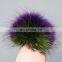 Large hand made raccoon fur ball bobble for shoes/garment/car keychains