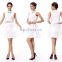 glass fiber fabric sleeveless white skirt two piece clothing