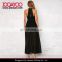 New Fashion Black High-Neck Flowing Sleeveless Bodice Chiffon Women Skirt