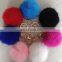 Multicolor rabbit fur key chain with high quality hardware