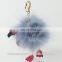 Cute Fluffy Faux Fur 24 hour Pom Pom Bird Shape Keychain for Girls' Gift Hand Bag accessories Car Pendant