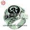 Retail and wholesale zinc alloy of gold and silver embossed ring