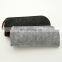 Factory wholesale school office grey Felt pen bag with zipper top