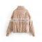 INS Hot selling Classic cotton padded Women's Zip up rib cuff Winter puffer jackets