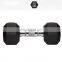 Power training cast iron fitness gym equipment rubber hex dumbbells weights buy online