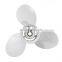 683-45952-00-EL  9 1/4 x 9 3/4 Boat Outboard Propeller For Yamaha 9.9-15HP Aluminum Alloy 3 Blades 8 Spline Tooths White