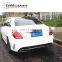 C class w205 C180 C200 C260L to C63 diffuser and muffler tips for w205 to C63 style PP rear bumper spoiler