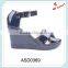 2016 new style high heel platform wedge stylish woman sandals cheap with shiny upper