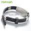 Topearl Jewelry Black Rubber Stainless Steel Fashion Superman Symbol Bracelet for Men MEB224