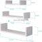 hot sale home decoration floating shelf set wood wall washed white color shelves