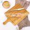 Bamboo Wooden Cutting Board with Handle Handmade Cheese Cutting Board Countertop Kitchen Chopping Block Board for Fruit Cheese