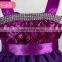 The purple flower new design birthday girl tutu dress set