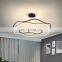 Modern Unique Luxury Wave Pendant Light Aluminum Gold Simple Ceiling LED Lighting Linear Chandelier