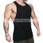 Black Low cut Tank top for men cotton spandex jersey tanks wholesale gym stringer vest