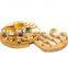 Bamboo Cheese Board 100% Natural with 3 Piece Cutlery Set Cheese Platter Hidden Cutlery Drawer
