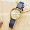 SINOBI Elegant Fashion Lady Watch Dazzling Diamond Cutting Glass Simple Dial Leather Band Quartz Movement S9763L