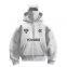 Hot Selling Blank DIY Autumn Ins Style Double Hood Zip Up Hoodie for Couples