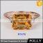 New design ladies lucky stone finger rose gold ring 2016