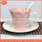 coffee cup color mud soil porcelain cup and saucer with ceramic spoon bump carving sculpture new design for coffee and tea