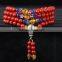 Red cinnabar Multilayer 6mm 108 beads with colorful spacer bead bracelet