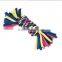 2 Knot Rope Bone Multicolor Dental Chew Tug Puppy Dog Toy