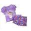 Cute candy kids two piece outfits icecream yellow girl shorts set lollipop baby cloth suit supplier