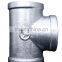Hot dipped galvanised malleable cast iron pipe fitting tee