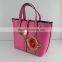 Wholesale fancy nice look pink embroidery genuine leather handbag  express china                        
                                                                                Supplier's Choice