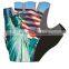 cycling glove/non-slip bicycle glove/pro bike glove men half finger pro team girl sexy image Statue of Liberty with USA flag