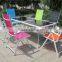 Outdoor glass tables and chairs set