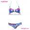 Hot Selling Thin Halter Colorful Brazilian Bikini Print Swimsuit