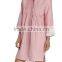 Wholesale Women Long Sleeves Cotton Pleated Nightshirt