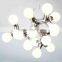 Plastic and Glass Modern Chandelier with Incandescent Bulbs