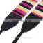 Leather Camera Strap Shoulder Neck Fuchsia Yellow Black Striped For DSLR LE-02