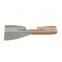 6'' Scraper with clipped wooden handle, stainless steel blade