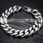 Factory custom high quality chain silver bracelets for men