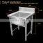 Square single bowl industrial hotel commercial kitchen sink cabinet with stainless steel in restaurant