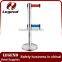 Hotel lobby systems queues in bank handrail stanchions