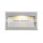 rectangle brushed silver led step light recessed wall