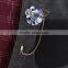 Urban Diseno Black Velvet Flower Gold Petal Lapel Pin